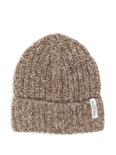 Marc O'polo Ribbed Chunky-knit Beanie Hat In Red