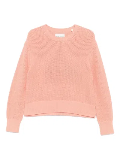 Marc O'polo Ribbed Crew-neck Jumper In Pink