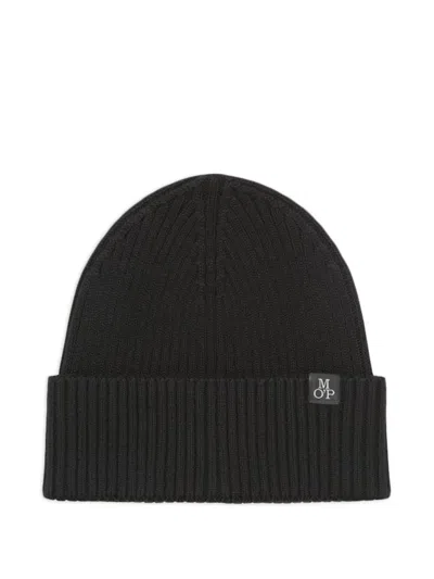 Marc O'polo Ribbed-knit Beanie In Black