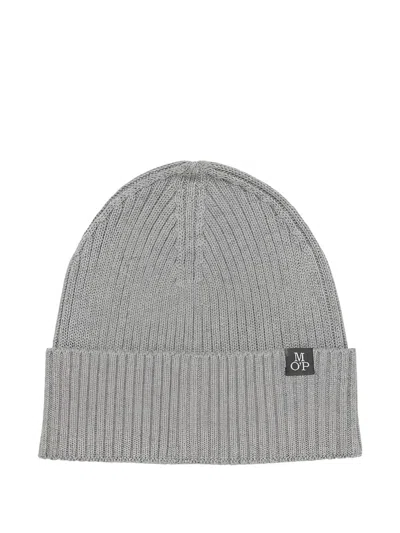 Marc O'polo Ribbed-knit Beanie In Gray