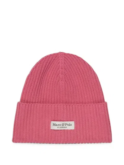 Marc O'polo Ribbed Knit Beanie Hat In Pink
