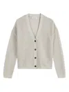 Marc O'polo Ribbed-knit Button-down Cardigan In White