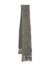 Marc O'polo Ribbed-knit Fringe Scarf In Gray