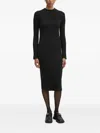 Marc O'polo Ribbed-knit Midi Dress In Black