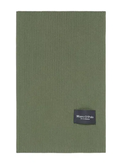 Marc O'polo Ribbed Knit Scarf In Green