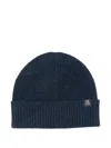 Marc O'polo Ribbed Logo-patch Hat In Blue