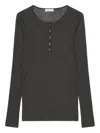 Marc O'polo Ribbed Long-sleeve Top In Gray