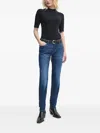 Marc O'polo Ribbed Mock-neck Top In Black