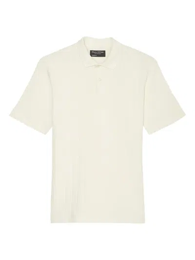 Marc O'polo Ribbed Polo Shirt In White