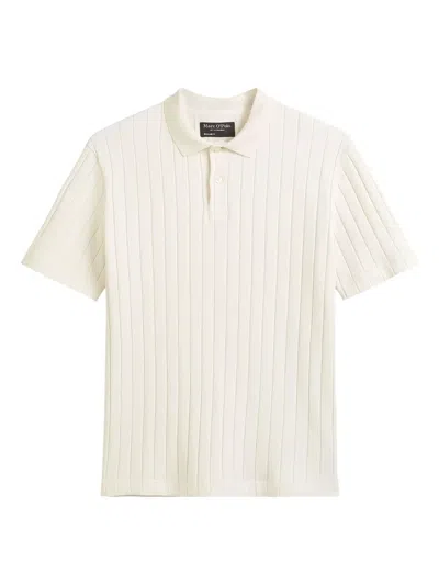 Marc O'polo Ribbed Polo Shirt In Neutral