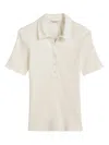 Marc O'polo Ribbed Polo Top In Neutral
