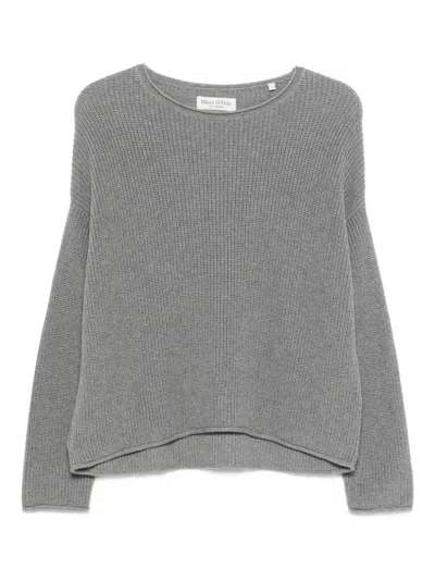 Marc O'polo Ribbed Pullover In Gray