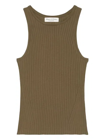 Marc O'polo Ribbed Sleeveless Top In Brown