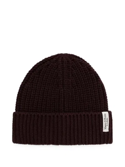 Marc O'polo Ribbed-knit Beanie Hat In Red