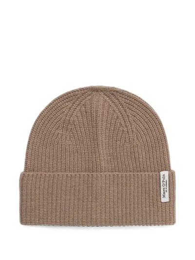 Marc O'polo Ribbed-knit Beanie Hat In Brown