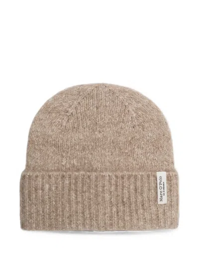 Marc O'polo Ribbed-knit Beanie Hat In Brown