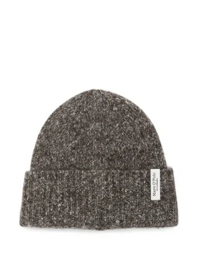 Marc O'polo Ribbed-knit Beanie Hat In Brown
