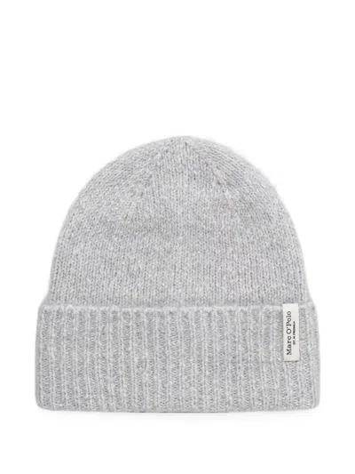 Marc O'polo Ribbed-knit Beanie Hat In Gray