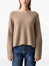 RIBBED-KNIT BOAT-NECK SWEATER