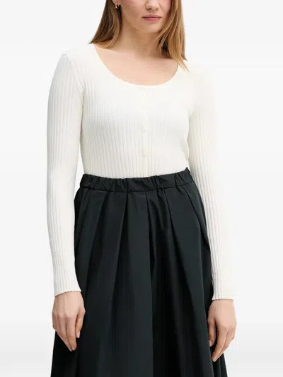 Marc O'polo Ribbed-knit Button-up Cardigan In Multi