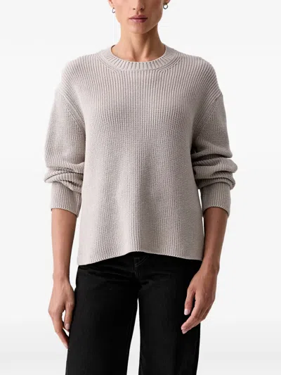 Marc O'polo Ribbed-knit Crew-neck Sweater In Neutral