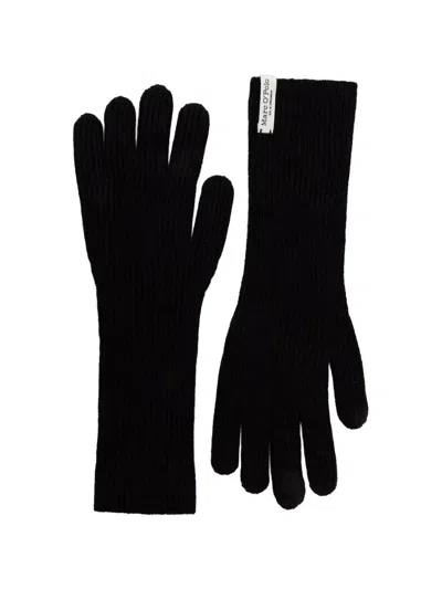 Marc O'polo Ribbed-knit Gloves In Black