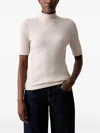 RIBBED-KNIT HIGH-NECK T-SHIRT