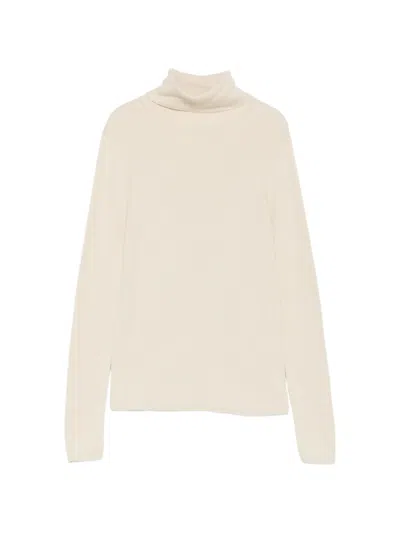 Marc O'polo Ribbed-knit Roll-neck Sweater In White