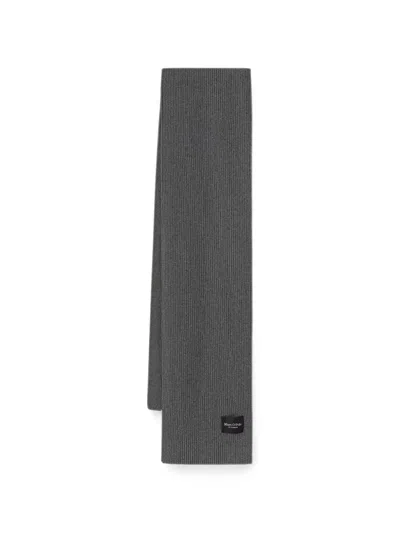 Marc O'polo Ribbed-knit Scarf In Grey