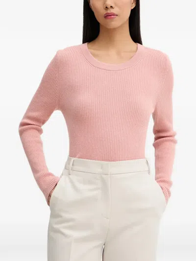 Marc O'polo Ribbed-knit Sweater In Pink