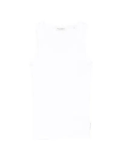 Marc O'polo Ribbed-knit Tank Top In White