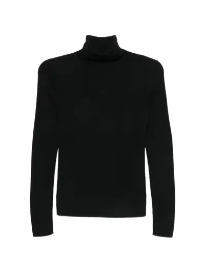 Marc O'polo Ribbed-knit Turtleneck Sweater In Black