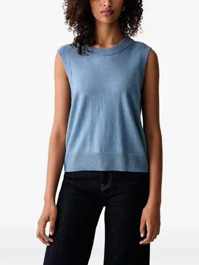 Marc O'polo Ribbed-trim Knitted Vest In 블루
