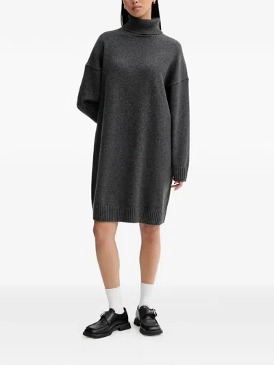 Marc O'polo Roll-neck Mini Dress In Gray