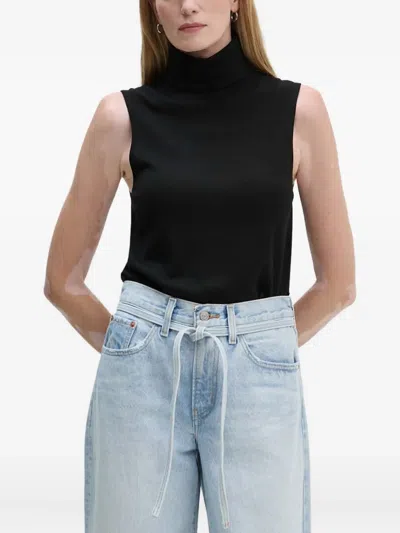 Marc O'polo Roll-neck Sleeveless Top In Black