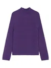 Marc O'polo Roll Neck Textured Sweater In Purple