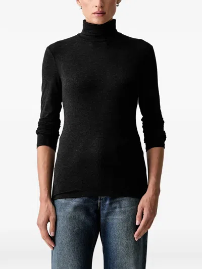 Marc O'polo Roll-neck Long-sleeve T-shirt In Grey