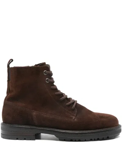 Marc O'polo Rony Lace-up Zip Boots In Brown