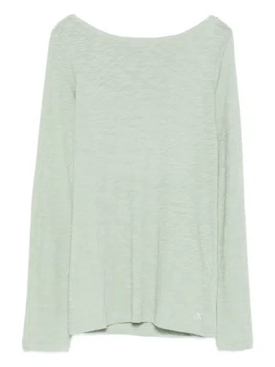 Marc O'polo Round-neck Long-sleeve Top In Green
