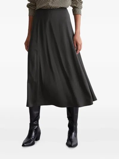 Marc O'polo Satin Midi Skirt In Gray