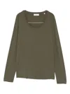 Marc O'polo Scoop-neck Long-sleeve Top In Green