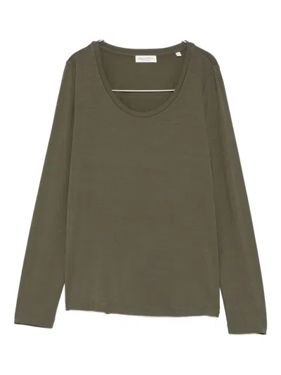 Marc O'polo Scoop-neck Long-sleeve Top In Green