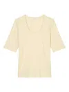 Marc O'polo Scoop-neck Short-sleeves Top In Neutral