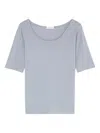 Marc O'polo Scoop-neck Short-sleeves Top In Purple