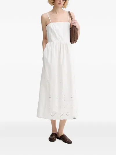Marc O'polo Shirred-back Midi Dress In White