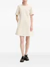 Marc O'polo Short-sleeve A-line Mini Dress In Neutral