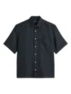 Marc O'polo Short-sleeve Button-up Shirt In Black