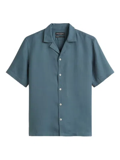 Marc O'polo Short-sleeve Button-up Shirt In Blue