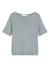 Marc O'polo Short-sleeve Knitted Top In Blue