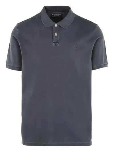 Marc O'polo Short-sleeve Polo Shirt In Gray